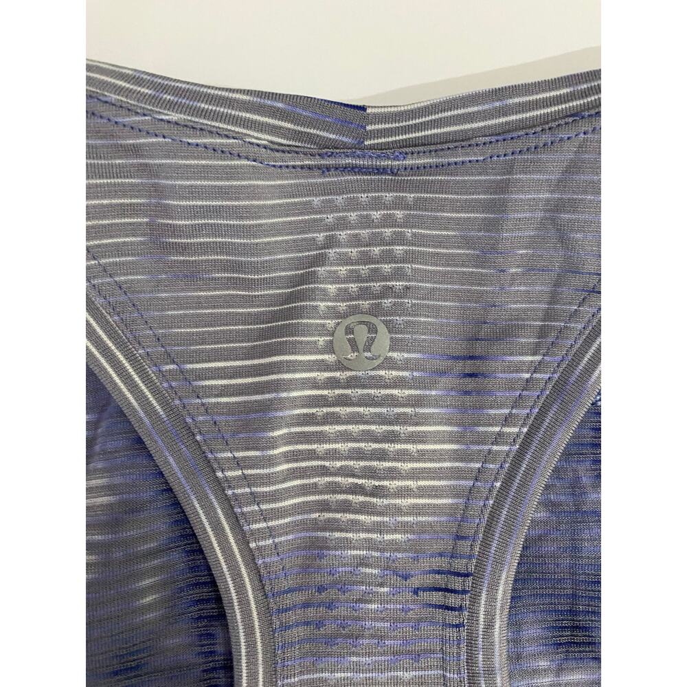 lululemon athletica Purple and White Striped Tie-Dye Tank Top - Picture 3 of 4